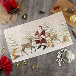 Полотенце Этель Christmas forest, 40×73 см, 100% хлопок, саржа 190 г/м²
