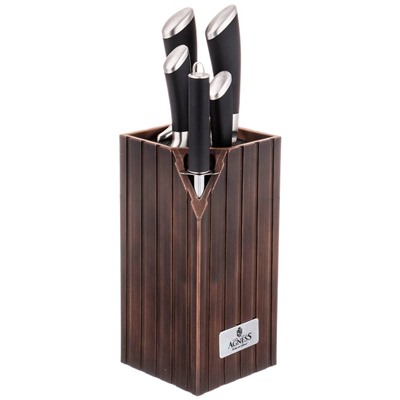 ПОДСТАВКА ДЛЯ НОЖЕЙ AGNESS "BEST" УНИВЕРСАЛЬНАЯ, 12X12X23 СМ