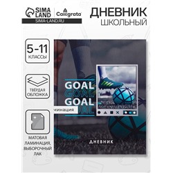 Дневник школьный для 5-11 классов, «Футбольный мяч», твёрдая обложка 7БЦ, матовая ламинация, выборочный лак, 48 листов