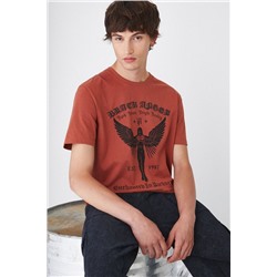 T-shirt bawełniany męski z nadrukiem  kolor pomarańczowy
