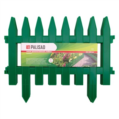 Забор декоративный "Рейка", 28 х 300 см, зеленый, Palisad