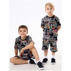 Детская пижама с шортами "Сорванец" / Город на черном