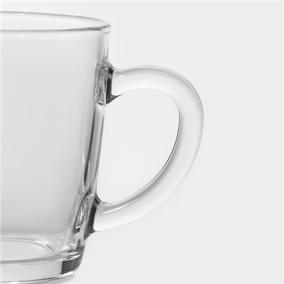 Кружка Paşabahçe Basic, 350 мл, стекло, для чая и кофе, прозрачная