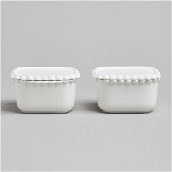 НАБОР ИКОРНИЦ LEFARD "PEARL" С КРЫШКАМИ 2 ШТ. КВАДРАТ. 10*5,5 СМ 200 МЛ