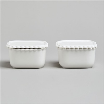 НАБОР ИКОРНИЦ LEFARD "PEARL" С КРЫШКАМИ 2 ШТ. КВАДРАТ. 10*5,5 СМ 200 МЛ