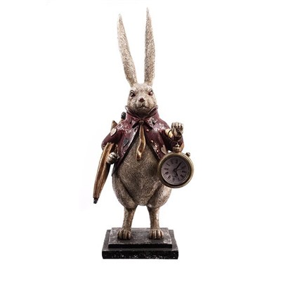 GAEM Фигурка декоративная "Кролик" с часами (LR44x1), L15 W12 H37,5 см, 2в.