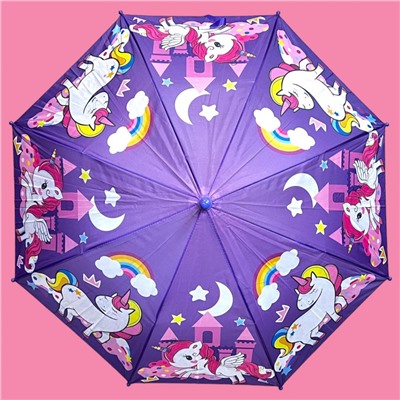 Зонт-трость для девочки с мультгероями полуавтомат Арт 004/4