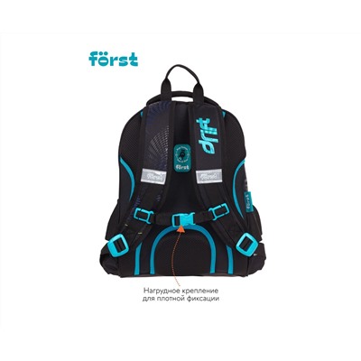 Ранец Först F-Glow "Sport drift" 37*29,5*16см, 2 отделения, 2 кармана, анатомическая спинка