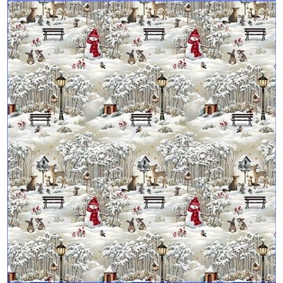 Лесные друзья у кормушки Ткань 280 см 2101319