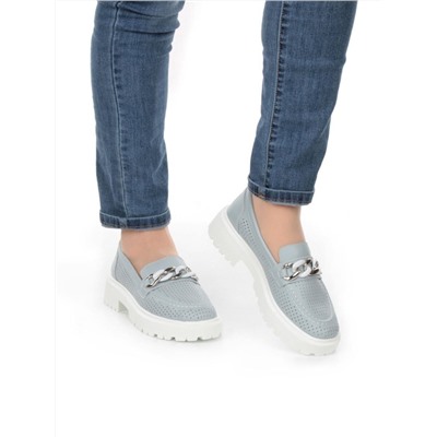 03-PDD153-2 GRAY/BLUE Полуботинки женские (натуральная кожа)