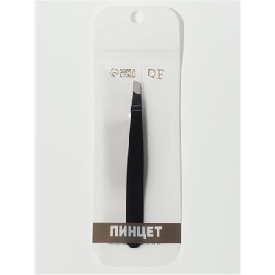 Пинцет скошенный, широкий, 9.5 см, чёрный