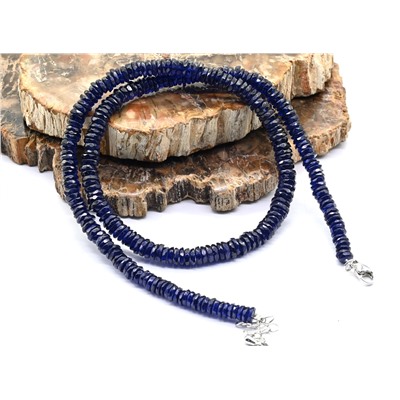 Бусы из натуральной Шпинели синей огранка, 48см, 53г.