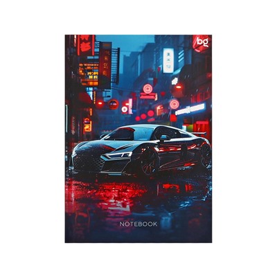 Блокнот А6, 64 листа в клетку Sportcar, твёрдая обложка, матовая ламинация, выборочный лак