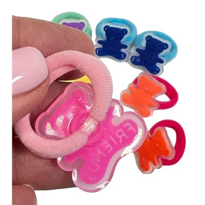 Резинки детские для волос (мишки) 2 шт РД16 тип 6