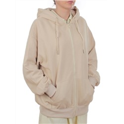 3265 BEIGE Худи на молнии женское (95% хлопок, 5% эластан)