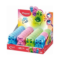 Точилка с ластиком MAPED LOOPY Mini Cute, с контейнером, корпус ассорти, 049113