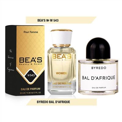 Beas W543 Byredo Parfums Bal D`Afrique Women edp 50 ml, Парфюм женский Beas W543 создан по мотивам аромата Byredo Parfums Bal D`Afrique