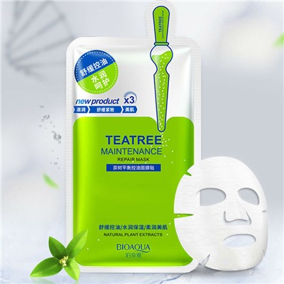 Маска для лица тканевая Bioaqua New Tea Tree Maintenance с маслом чайного дерева 30 g