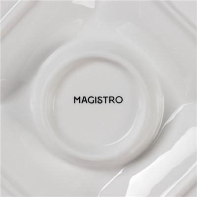 Менажница 5 ячеек Magistro «Бланш», 25×25 см, фарфор, белая