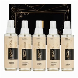 BeOn Подарочный набор из 5 мистов для тела №17 / Royal Oriental Amber, Tobacco Vanila, Summer Passion, Virgin, Femme Fatale, 105 мл x 5