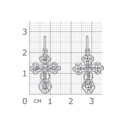 Крест с фианитом родированный серебро 925*