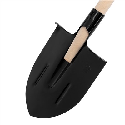 Лопата штыковая, 205х275х1400 мм, ребра жесткости, деревянный черенок,