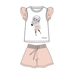 Комплект для девочки: футболка, шорты