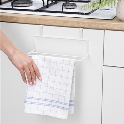 Держатель для полотенец на дверцу Доляна, 24.5×10×10 см, белый