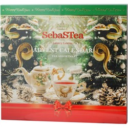 SebaSTea. Новый год. Advent Calendar. Зеленый карт.упаковка, 24 пак. (Уцененная)