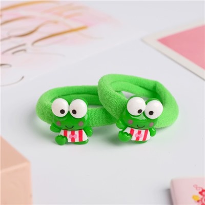 Резинки для волос «Лягушата», набор 2 шт., зелёные