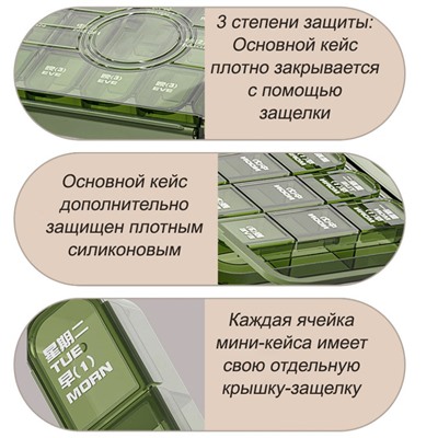Таблетница-органайзер на 7 дней ТО-21 коричневый