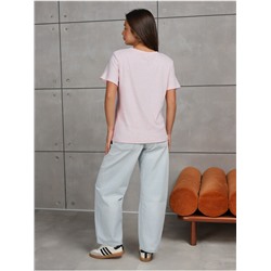 Футболка "Вязаная" розовый меланж