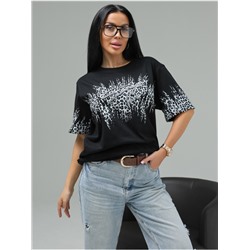 Футболка "Саваж" Черный Серый женская