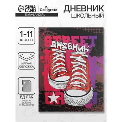 Дневник школьный для 1-11 классов, «Кеды», мягкая обложка, 40 листов
