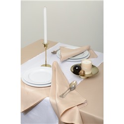 Скатерть жаккардовая бежевого цвета из хлопка с вышивкой из коллекции Essential, 180х180 см