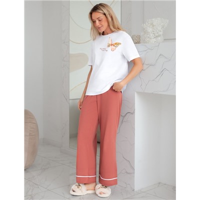 Футболка с принтом свободная эластичная из премиального хлопка