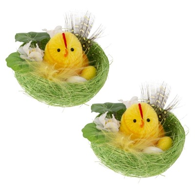 GAEM Набор из 2-х изделий декоративных "Гнездо пасхальное" (7*5,5), L14 W7,5 H6 см