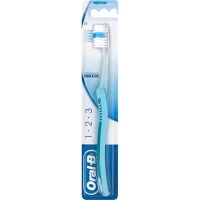 Oral-B Зубная щетка	 1-2-3 Indicator с Средство для леченияzkopf Mittel, 1 шт