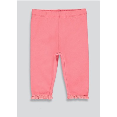 Girls Lace Trim Leggings (Tiny Baby-23mths)