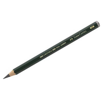 Карандаш ч/г Faber-Castell "Castell 9000 Jumbo" 2B, утолщен., заточен.