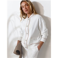 Бомбер среднего объема на пуговицах из футера двухнитки с эластаном