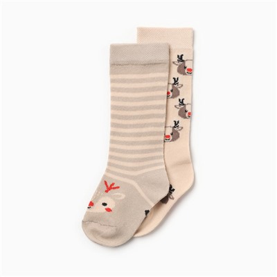 Гольфы детские 2 пары Крошка Я, 14-16 см, бежевый