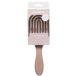 SOLOMEYA Расческа массажная с нат.щетиной БЕЖЕВАЯ