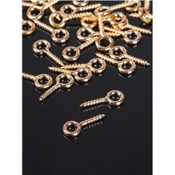 Держатель для кулона винтовой СМ-934, набор 50 шт. 1.2×0.5×0.1 см, цвет золото