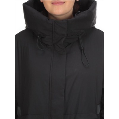 2236 BLACK Пальто женское зимнее AKIDSEFRS (200 гр. холлофайбера)