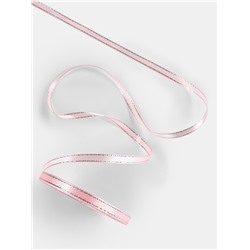 Лента атласная, с серебряным люрексом, 6 мм, 23±1 м, розовая №004