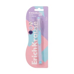 Ручка шариковая первоклассника, ErichKrause ErgoLine Stick&Grip Pastel, 0.5 мм, блистер, синяя