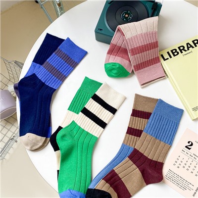 Asymmetrical trend brand cotton knee socks for men and women, 2023, mid-length