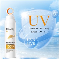 Солнцезащитный спрей с круглым распылителем SPF50 Biaoqua с экстрактом РИСА, 150 мл.