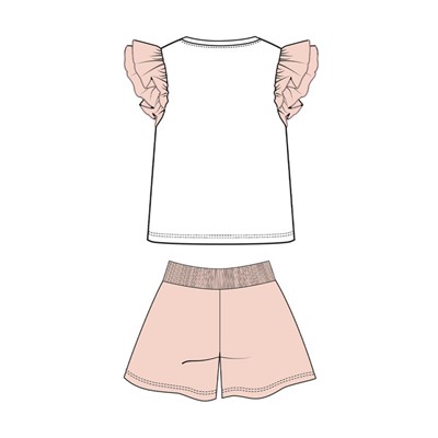 Комплект для девочки: футболка, шорты